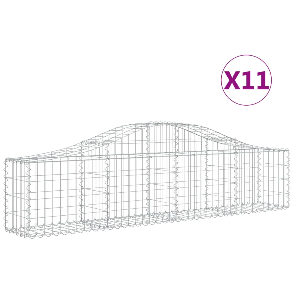 vidaXL Coșuri gabion arcuite 11 buc, 200x30x40/60 cm, fier galvanizat vidaXL Coșuri gabion arcuite 11 buc, 200x30x40/60 cm, fier galvanizat