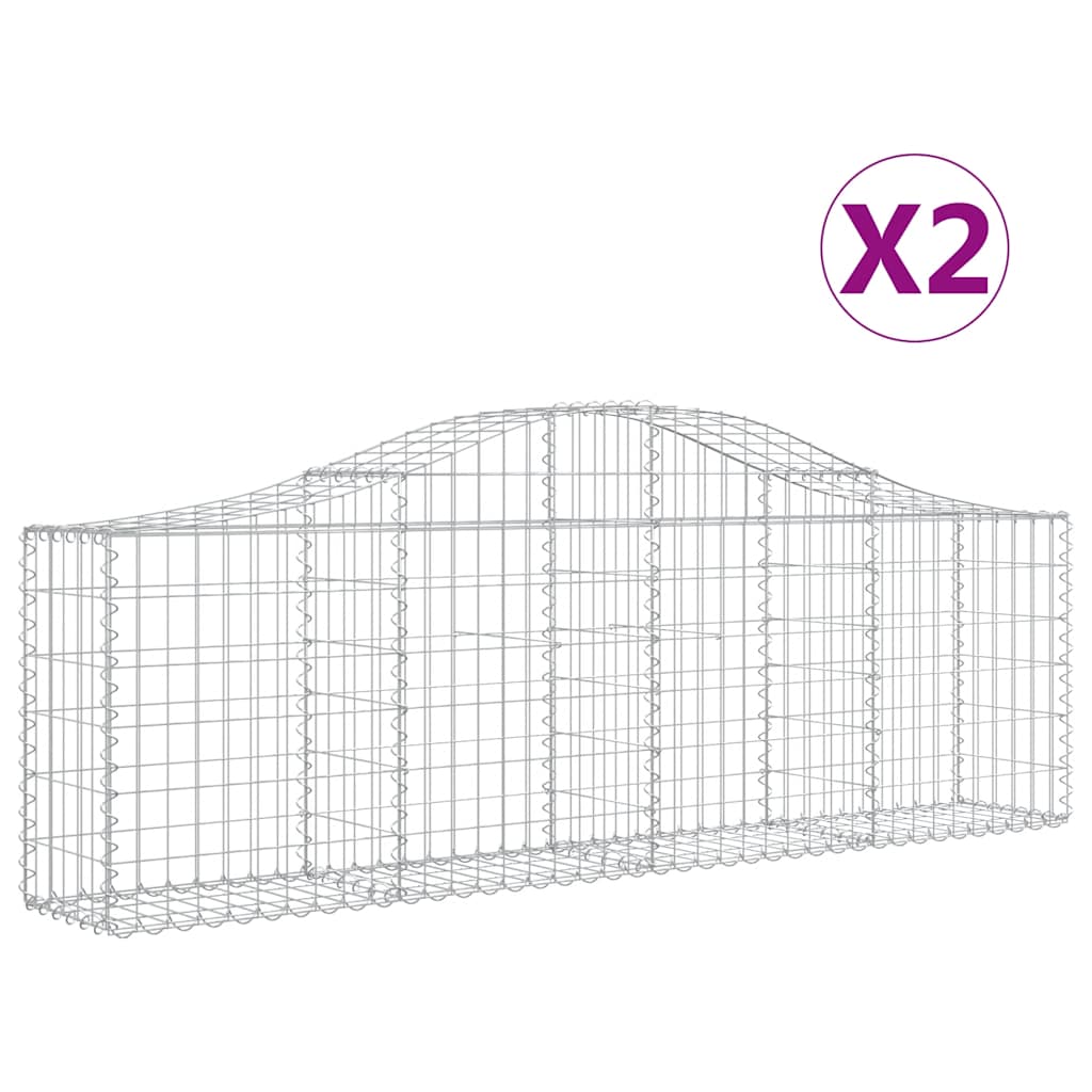 vidaXL Coșuri gabion arcuite 2 buc, 200x30x60/80 cm, fier galvanizat vidaXL Coșuri gabion arcuite 2 buc, 200x30x60/80 cm, fier galvanizat