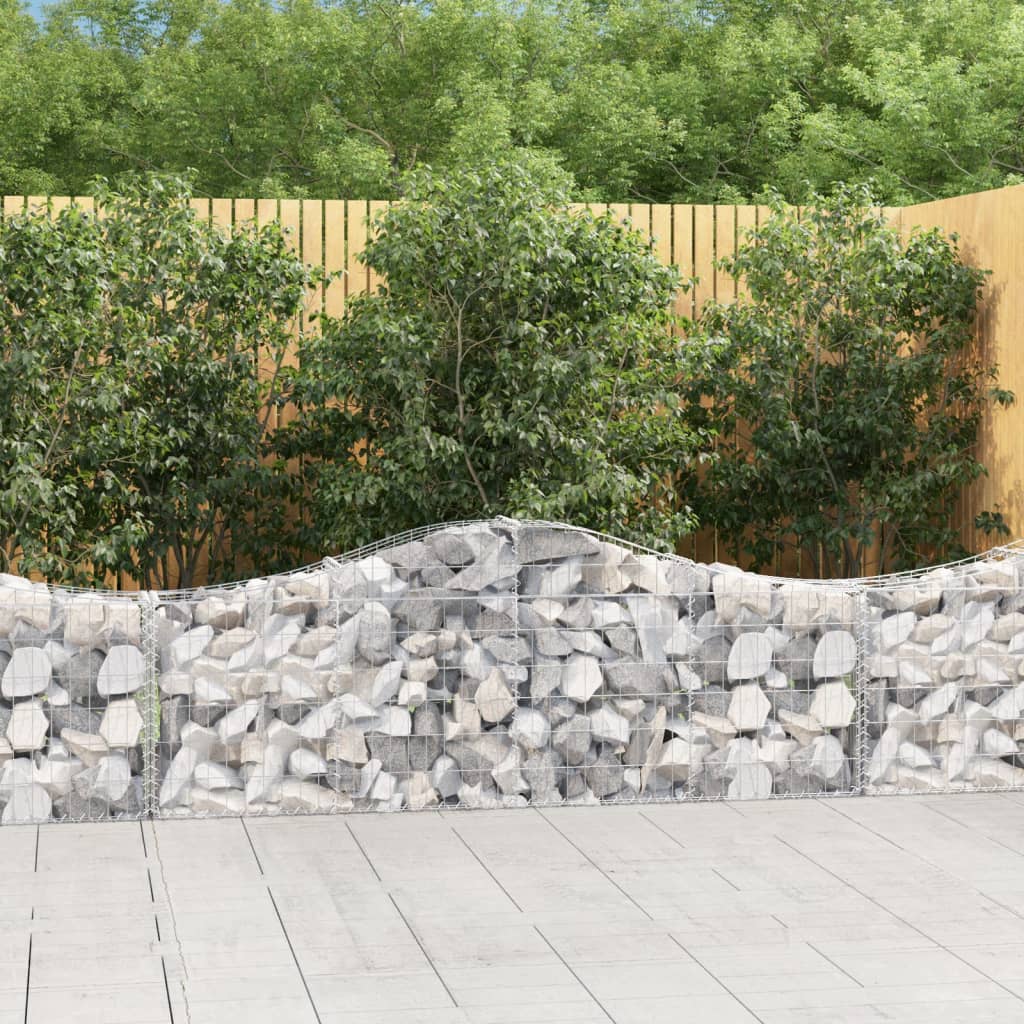vidaXL Coșuri gabion arcuite 10 buc, 200x30x60/80 cm, fier galvanizat vidaXL Coșuri gabion arcuite 10 buc, 200x30x60/80 cm, fier galvanizat