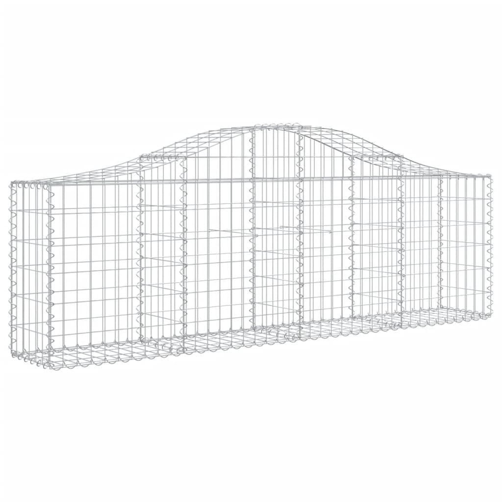 vidaXL Coșuri gabion arcuite 18 buc, 200x30x60/80 cm, fier galvanizat