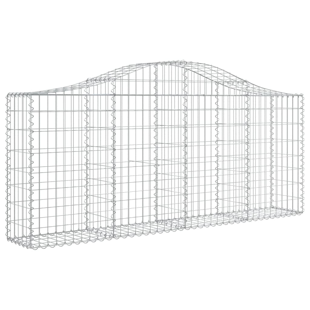 vidaXL Coșuri gabion arcuite 50 buc, 200x30x80/100 cm, fier galvanizat