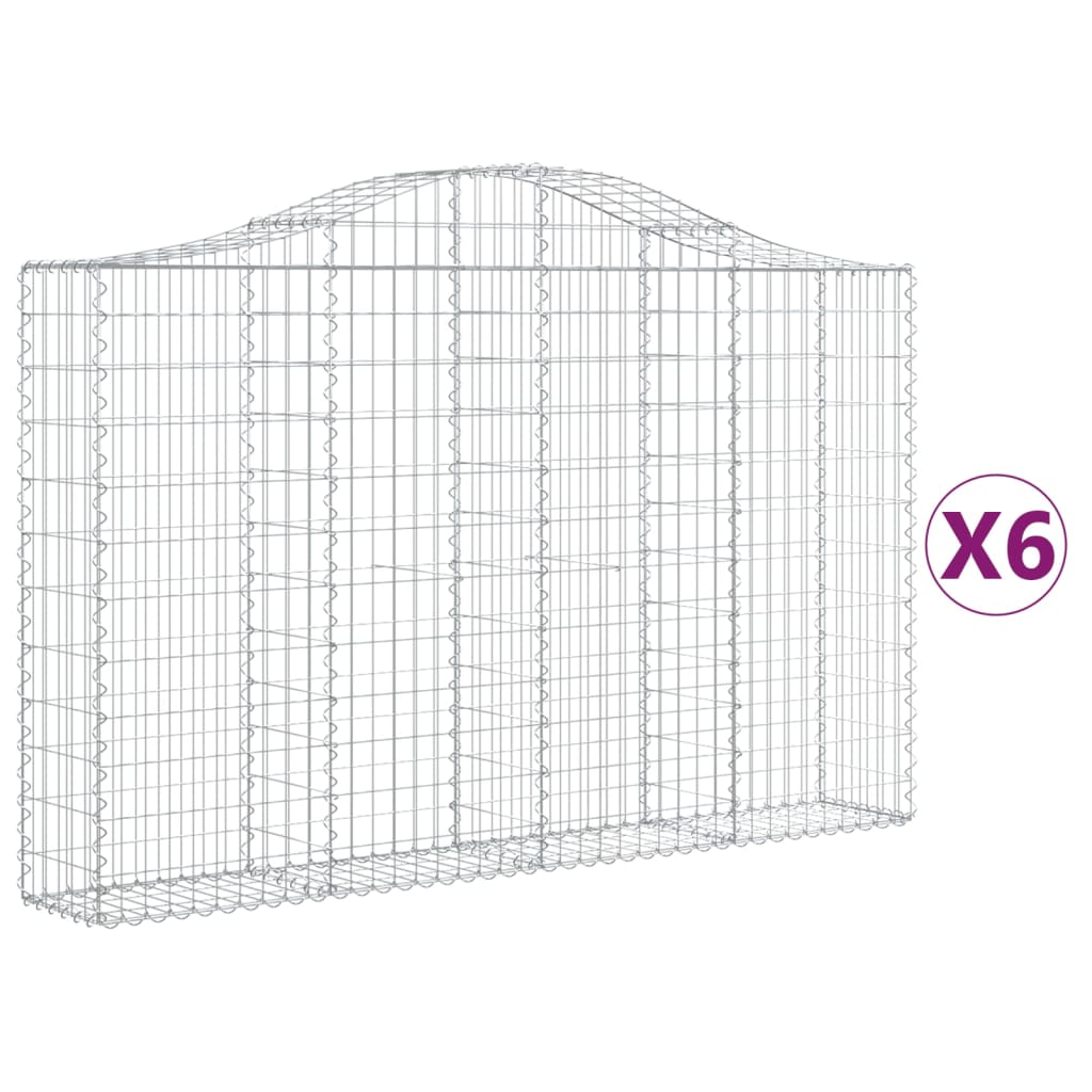 vidaXL Coșuri gabion arcuite 6 buc, 200x30x120/140 cm, fier galvanizat vidaXL Coșuri gabion arcuite 6 buc, 200x30x120/140 cm, fier galvanizat