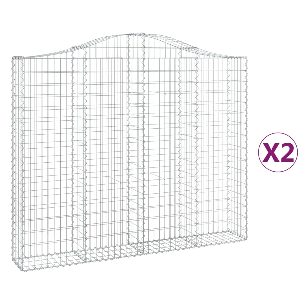 vidaXL Coșuri gabion arcuite 2 buc, 200x30x160/180 cm, fier galvanizat vidaXL Coșuri gabion arcuite 2 buc, 200x30x160/180 cm, fier galvanizat
