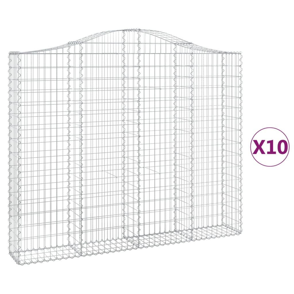 vidaXL Coș gabion arcuit, 10 buc, 200x30x160/180 cm, fier galvanizat vidaXL Coș gabion arcuit, 10 buc, 200x30x160/180 cm, fier galvanizat