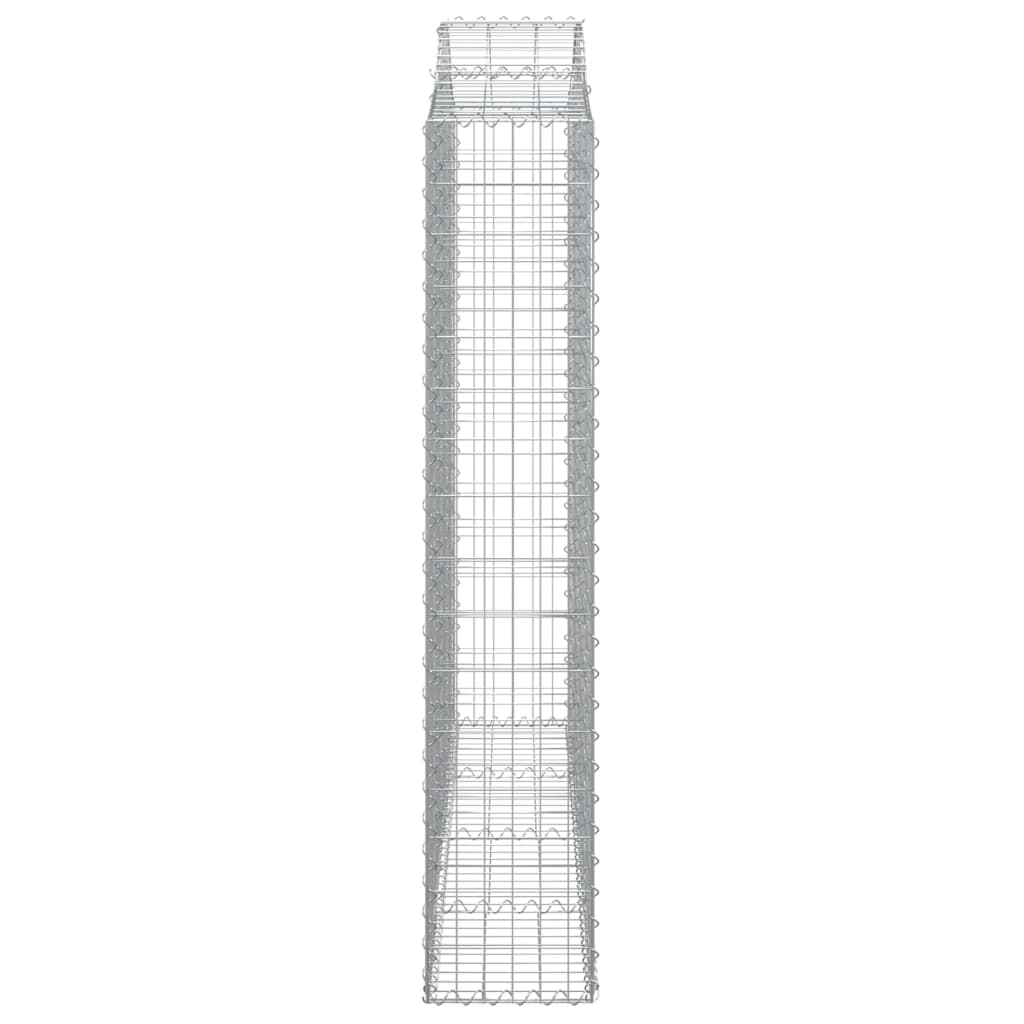 vidaXL Coș gabion arcuit, 11 buc, 200x30x160/180 cm, fier galvanizat vidaXL Coș gabion arcuit, 11 buc, 200x30x160/180 cm, fier galvanizat