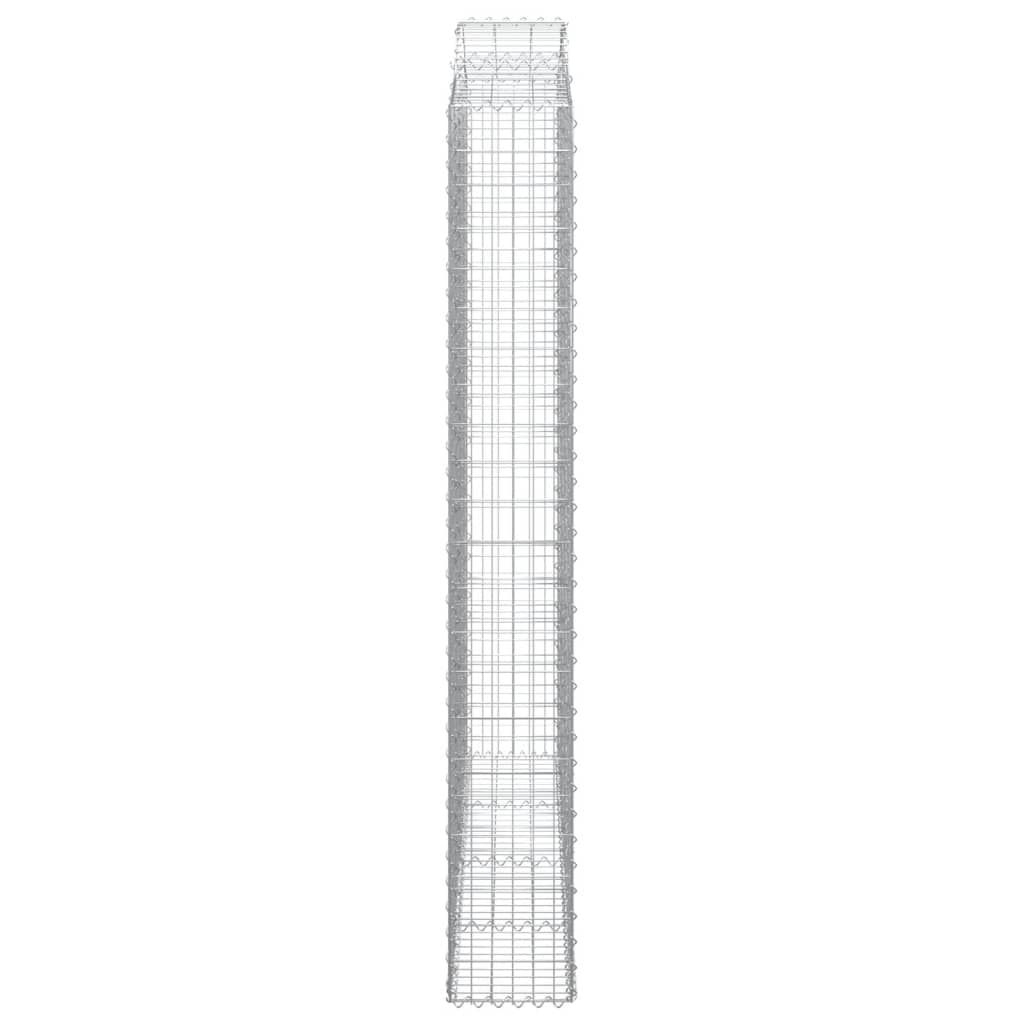 vidaXL Coșuri gabion arcuite,3 buc., 200x30x220/240cm, fier galvanizat
