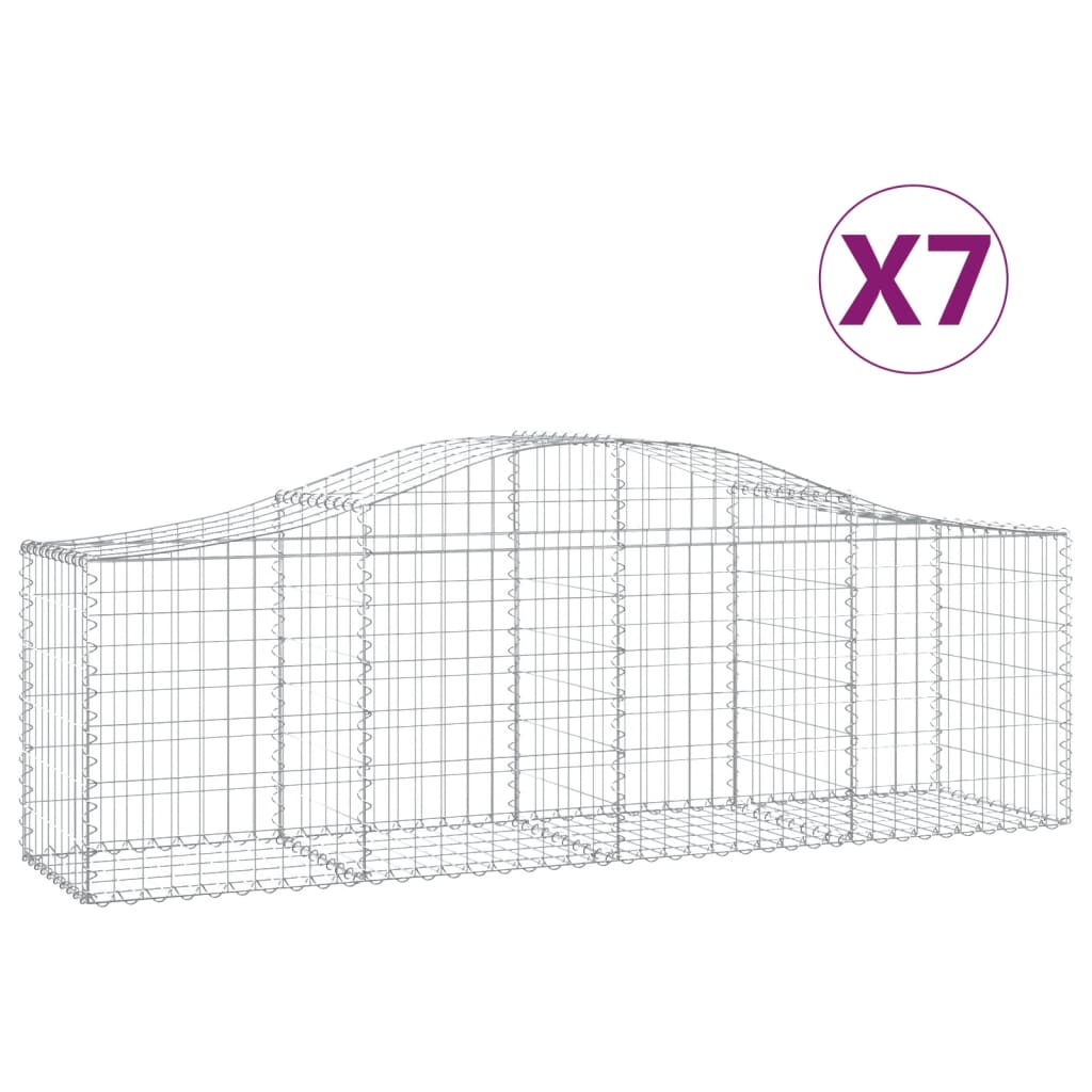 vidaXL Coșuri gabion arcuite 7 buc, 200x50x60/80 cm, fier galvanizat vidaXL Coșuri gabion arcuite 7 buc, 200x50x60/80 cm, fier galvanizat