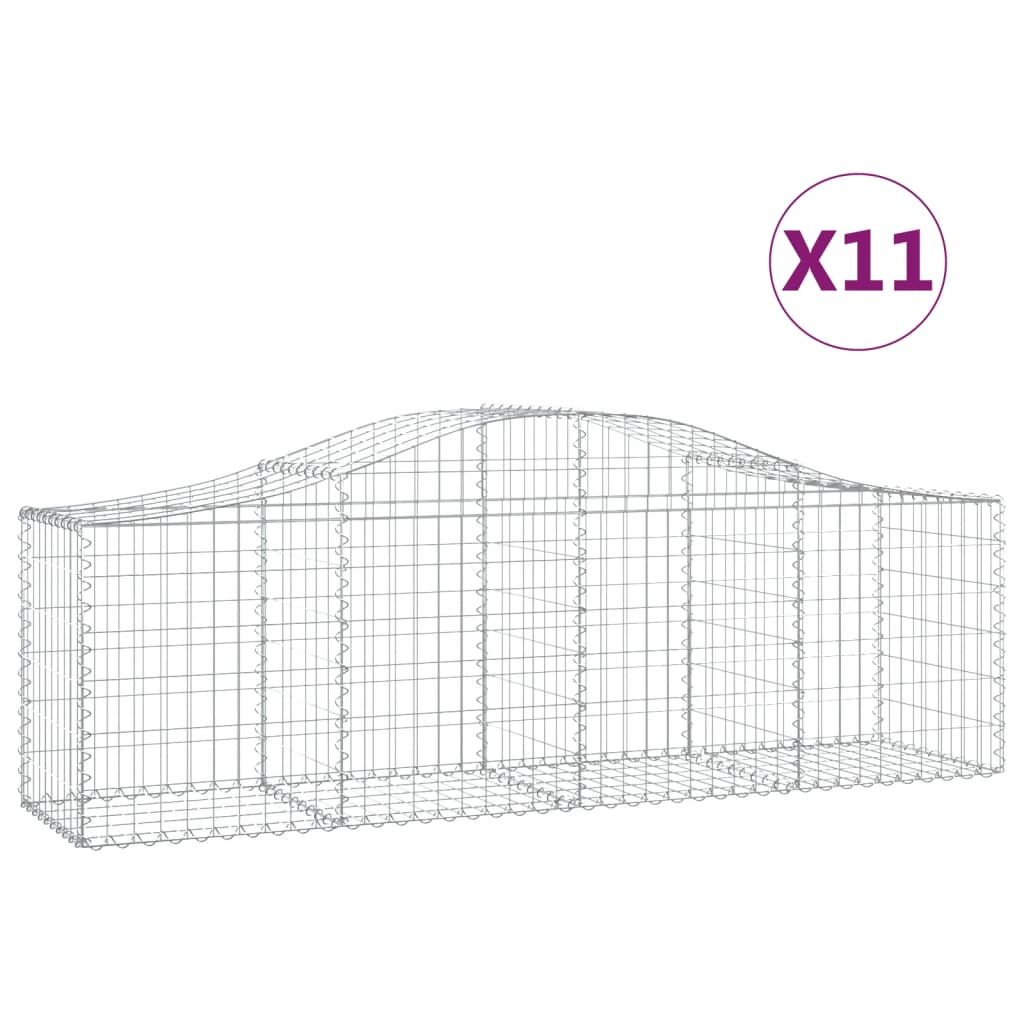 vidaXL Coșuri gabion arcuite 11 buc, 200x50x60/80 cm, fier galvanizat vidaXL Coșuri gabion arcuite 11 buc, 200x50x60/80 cm, fier galvanizat