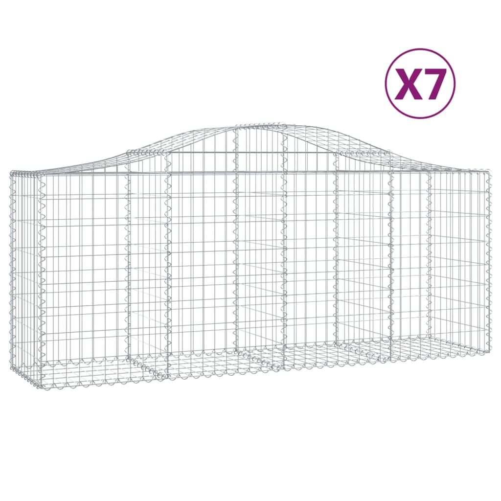 vidaXL Coșuri gabion arcuite 7 buc, 200x50x80/100 cm, fier galvanizat vidaXL Coșuri gabion arcuite 7 buc, 200x50x80/100 cm, fier galvanizat