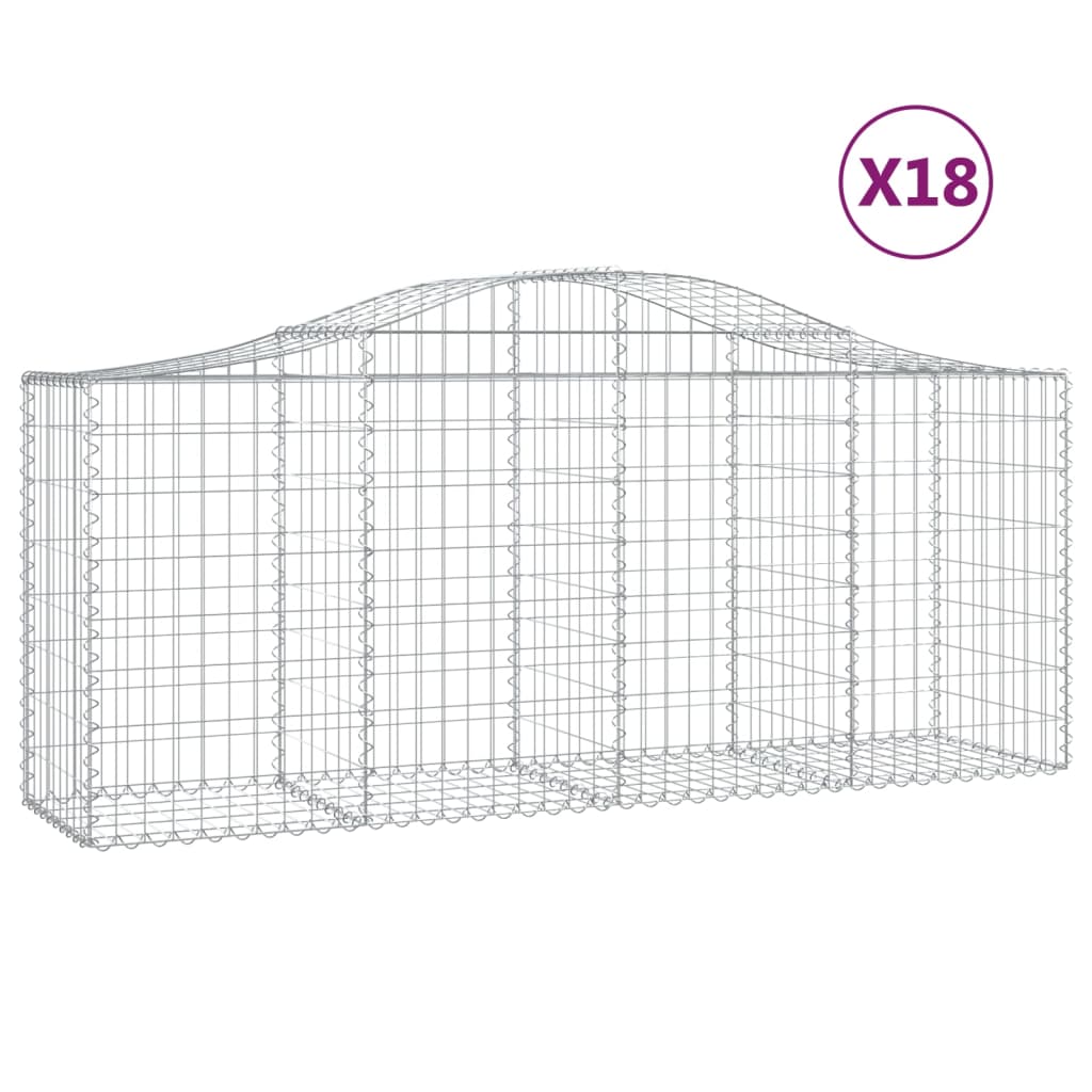 vidaXL Coșuri gabion arcuite 18 buc, 200x50x80/100 cm, fier galvanizat vidaXL Coșuri gabion arcuite 18 buc, 200x50x80/100 cm, fier galvanizat
