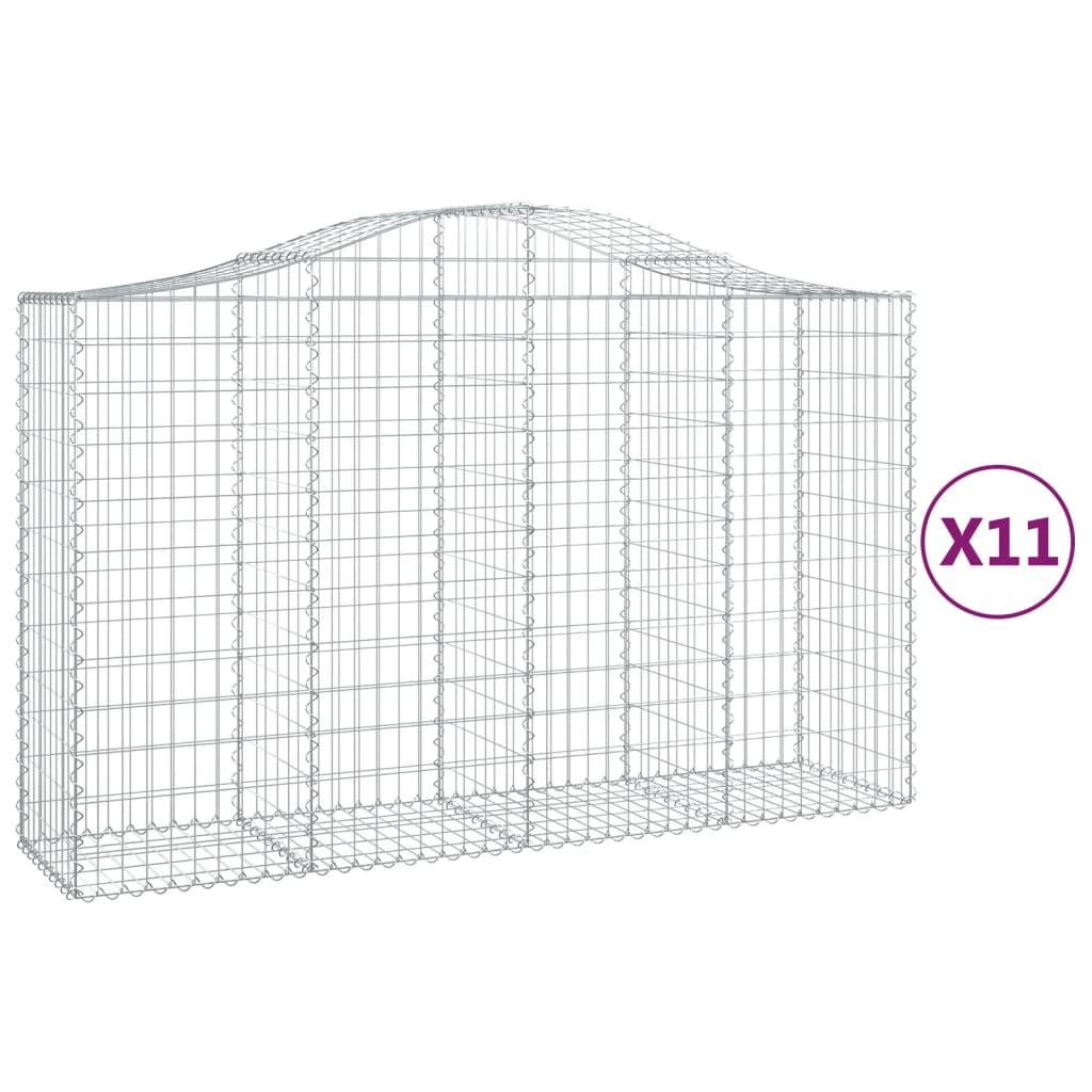 vidaXL Coșuri gabion arcuite 11 buc, 200x50x120/140 cm,fier galvanizat vidaXL Coșuri gabion arcuite 11 buc, 200x50x120/140 cm,fier galvanizat