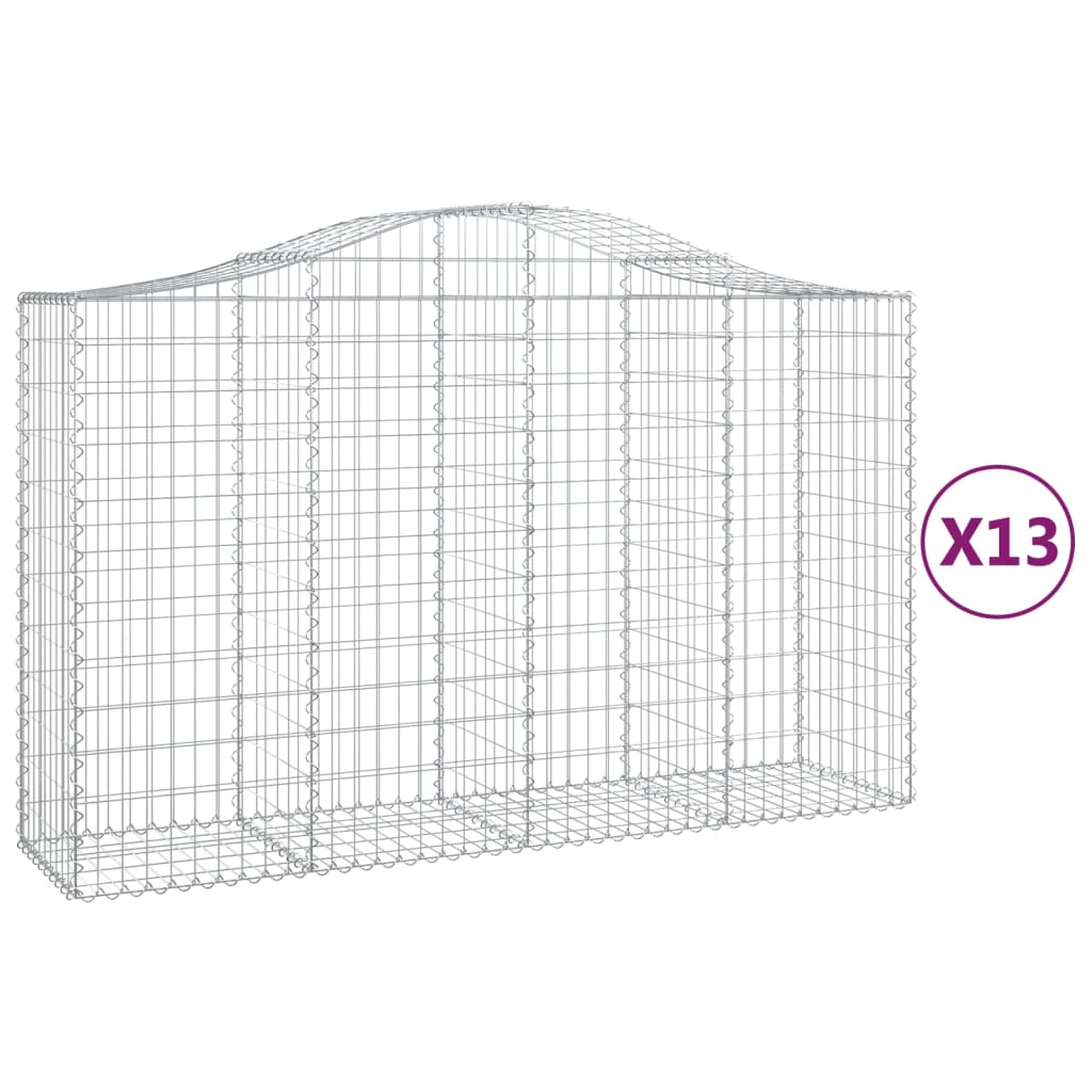 vidaXL Coșuri gabion arcuite 13 buc, 200x50x120/140 cm,fier galvanizat vidaXL Coșuri gabion arcuite 13 buc, 200x50x120/140 cm,fier galvanizat