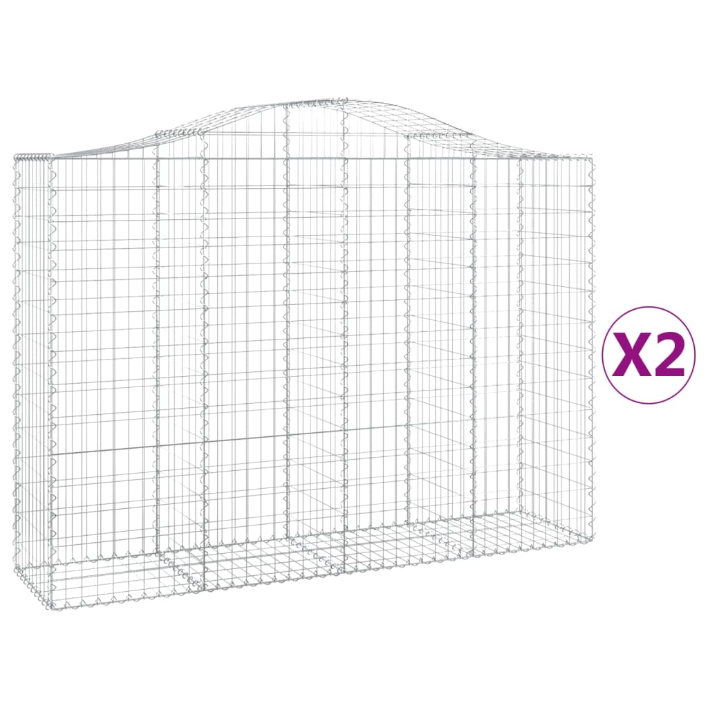 vidaXL Coșuri gabion arcuite 2 buc, 200x50x140/160 cm, fier galvanizat vidaXL Coșuri gabion arcuite 2 buc, 200x50x140/160 cm, fier galvanizat