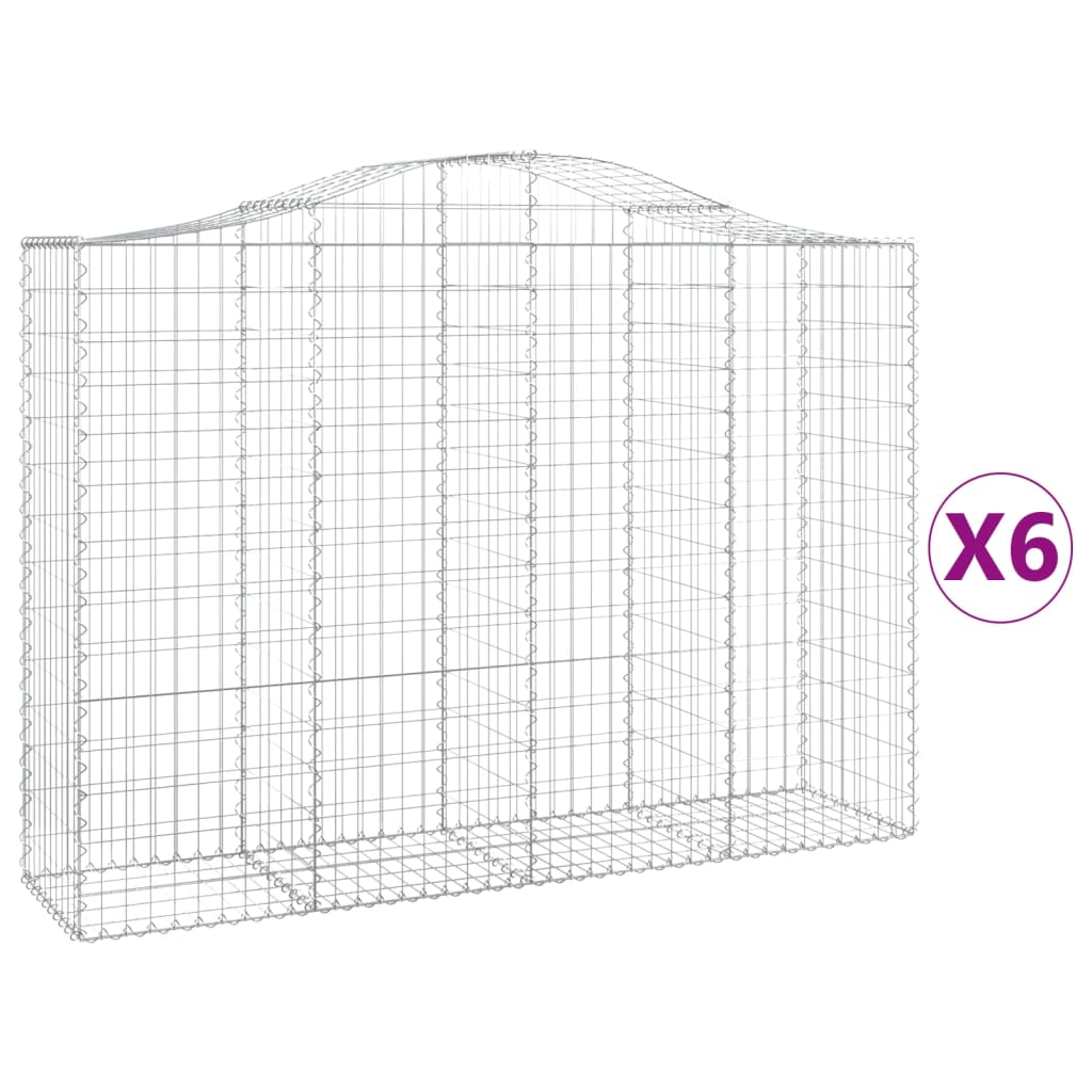 vidaXL Coșuri gabion arcuite 6 buc, 200x50x140/160 cm, fier galvanizat vidaXL Coșuri gabion arcuite 6 buc, 200x50x140/160 cm, fier galvanizat