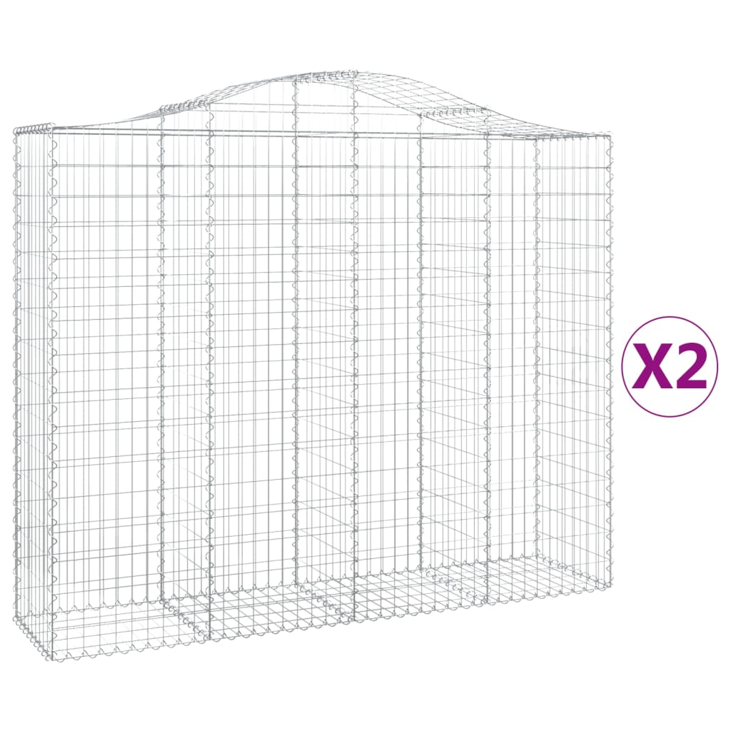 vidaXL Coșuri gabion arcuite 2 buc, 200x50x160/180 cm, fier galvanizat vidaXL Coșuri gabion arcuite 2 buc, 200x50x160/180 cm, fier galvanizat