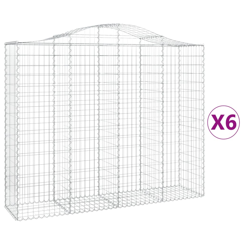 vidaXL Coșuri gabion arcuite 6 buc, 200x50x160/180 cm, fier galvanizat vidaXL Coșuri gabion arcuite 6 buc, 200x50x160/180 cm, fier galvanizat