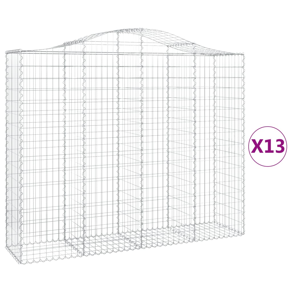 vidaXL Coș gabion arcuit, 13 buc, 200x50x160/180 cm, fier galvanizat vidaXL Coș gabion arcuit, 13 buc, 200x50x160/180 cm, fier galvanizat