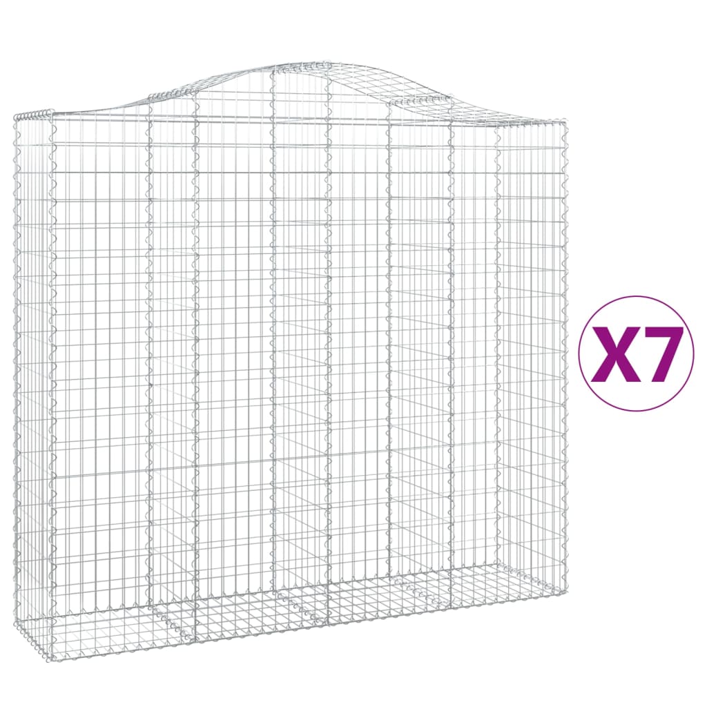 vidaXL Coșuri gabion arcuite 7 buc, 200x50x180/200 cm, fier galvanizat vidaXL Coșuri gabion arcuite 7 buc, 200x50x180/200 cm, fier galvanizat