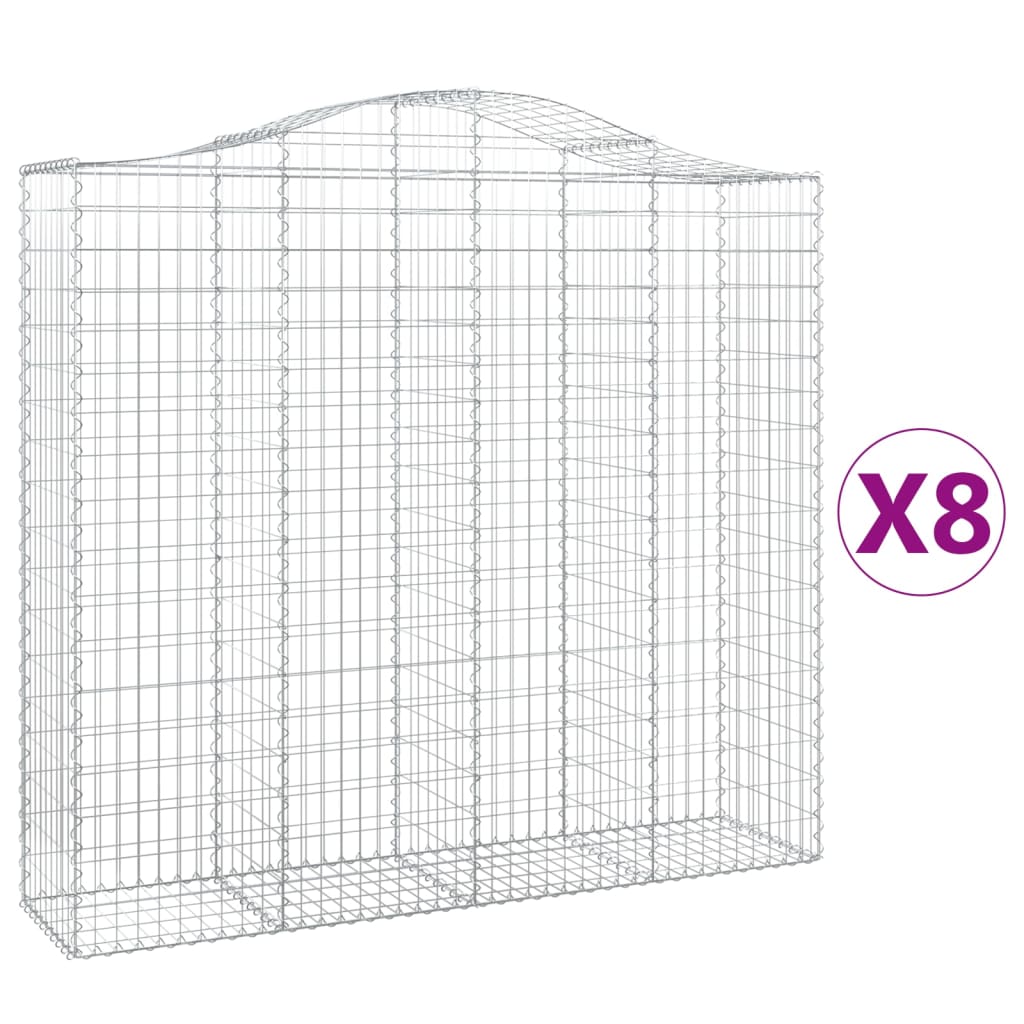 vidaXL Coșuri gabion arcuite 8 buc, 200x50x180/200 cm, fier galvanizat vidaXL Coșuri gabion arcuite 8 buc, 200x50x180/200 cm, fier galvanizat
