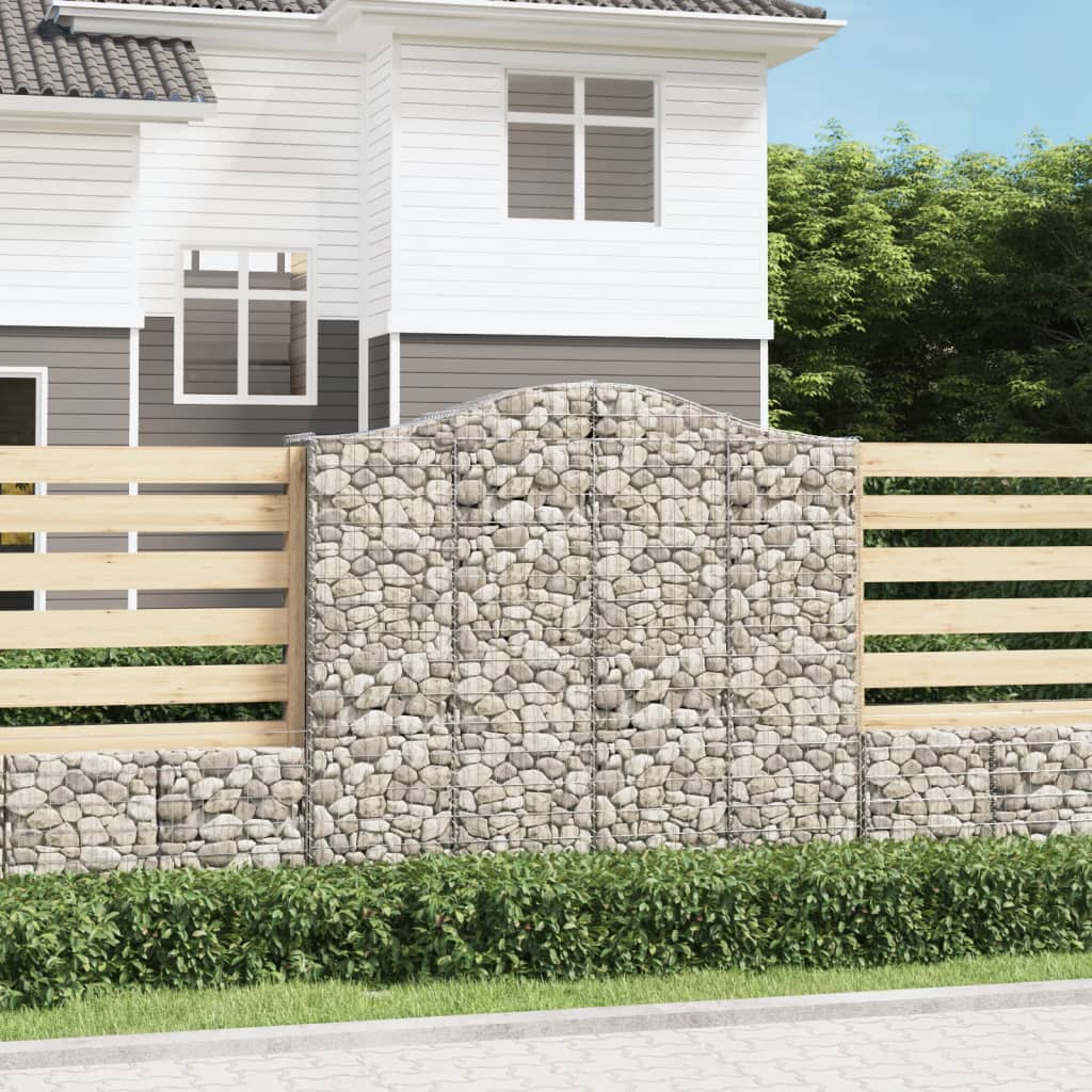 vidaXL Coșuri gabion arcuite 11 buc, 200x50x180/200cm, fier galvanizat vidaXL Coșuri gabion arcuite 11 buc, 200x50x180/200cm, fier galvanizat