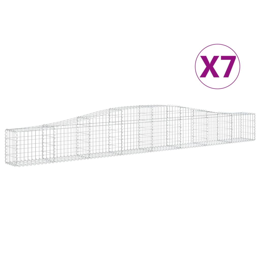 vidaXL Coșuri gabion arcuite 7 buc, 400x30x40/60 cm, fier galvanizat vidaXL Coșuri gabion arcuite 7 buc, 400x30x40/60 cm, fier galvanizat