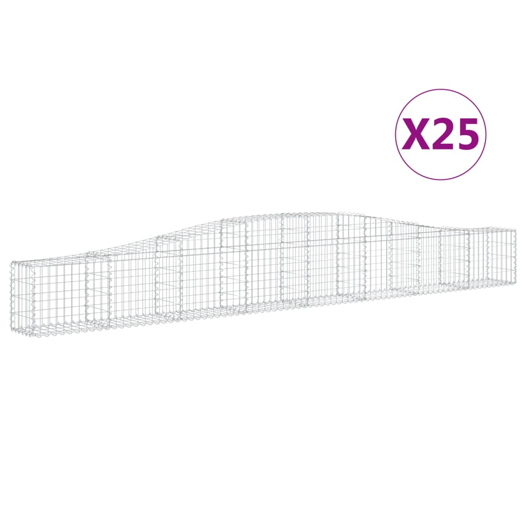 vidaXL Coșuri gabion arcuite 25 buc, 400x30x40/60 cm, fier galvanizat vidaXL Coșuri gabion arcuite 25 buc, 400x30x40/60 cm, fier galvanizat