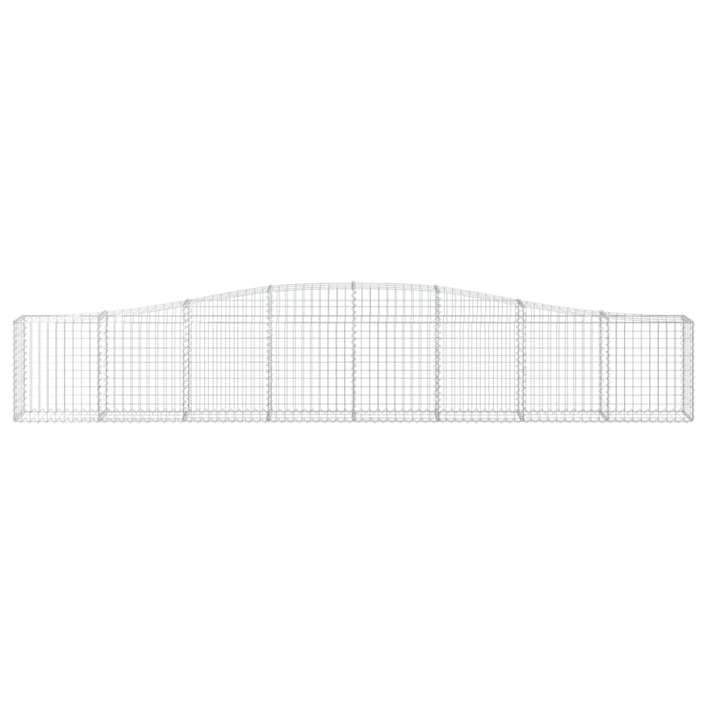 vidaXL Coșuri gabion arcuite 20 buc, 400x30x60/80 cm, fier galvanizat