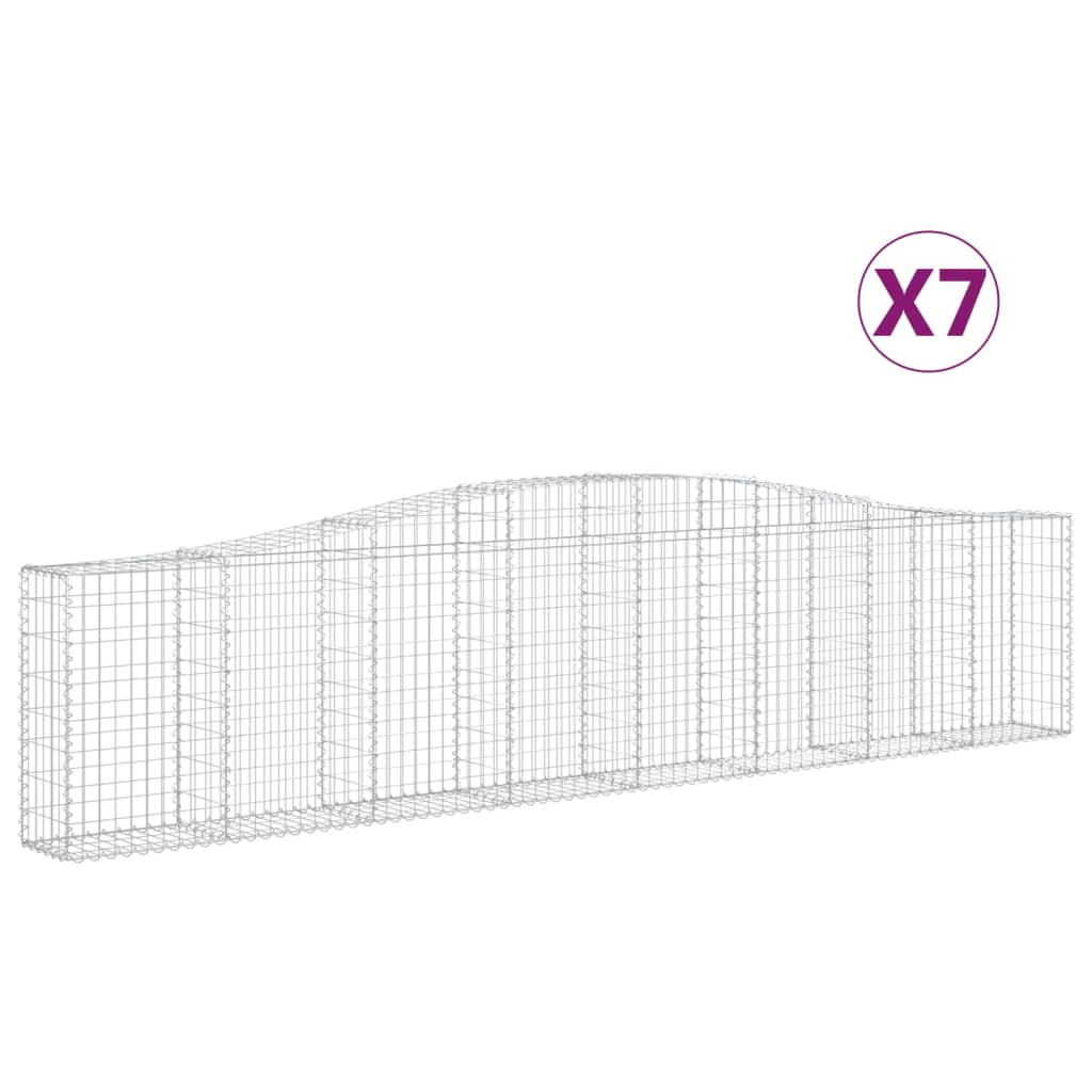 vidaXL Coșuri gabion arcuite 7 buc, 400x30x80/100 cm, fier galvanizat vidaXL Coșuri gabion arcuite 7 buc, 400x30x80/100 cm, fier galvanizat