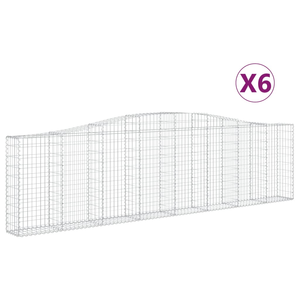 vidaXL Coșuri gabion arcuite 6 buc, 400x30x100/120 cm fier galvanizat vidaXL Coșuri gabion arcuite 6 buc, 400x30x100/120 cm fier galvanizat