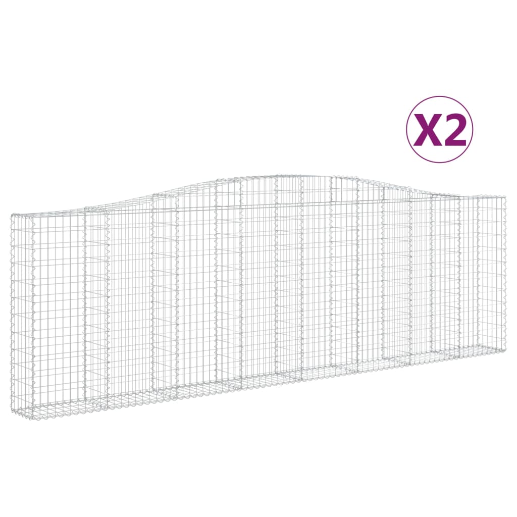 vidaXL Coșuri gabion arcuite 2 buc. 400x30x120/140cm fier galvanizat vidaXL Coșuri gabion arcuite 2 buc. 400x30x120/140cm fier galvanizat