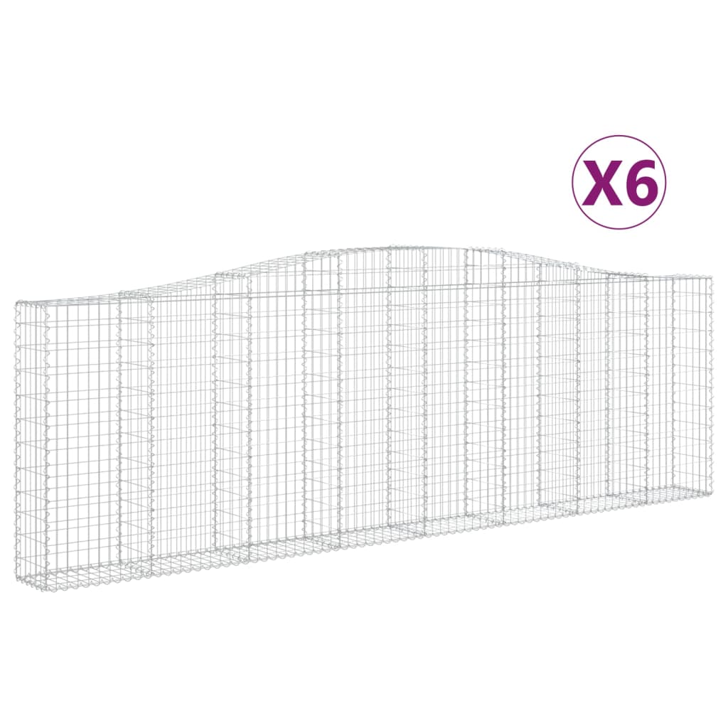 vidaXL Coșuri gabion arcuite 6 buc. 400x30x120/140 cm fier galvanizat vidaXL Coșuri gabion arcuite 6 buc. 400x30x120/140 cm fier galvanizat