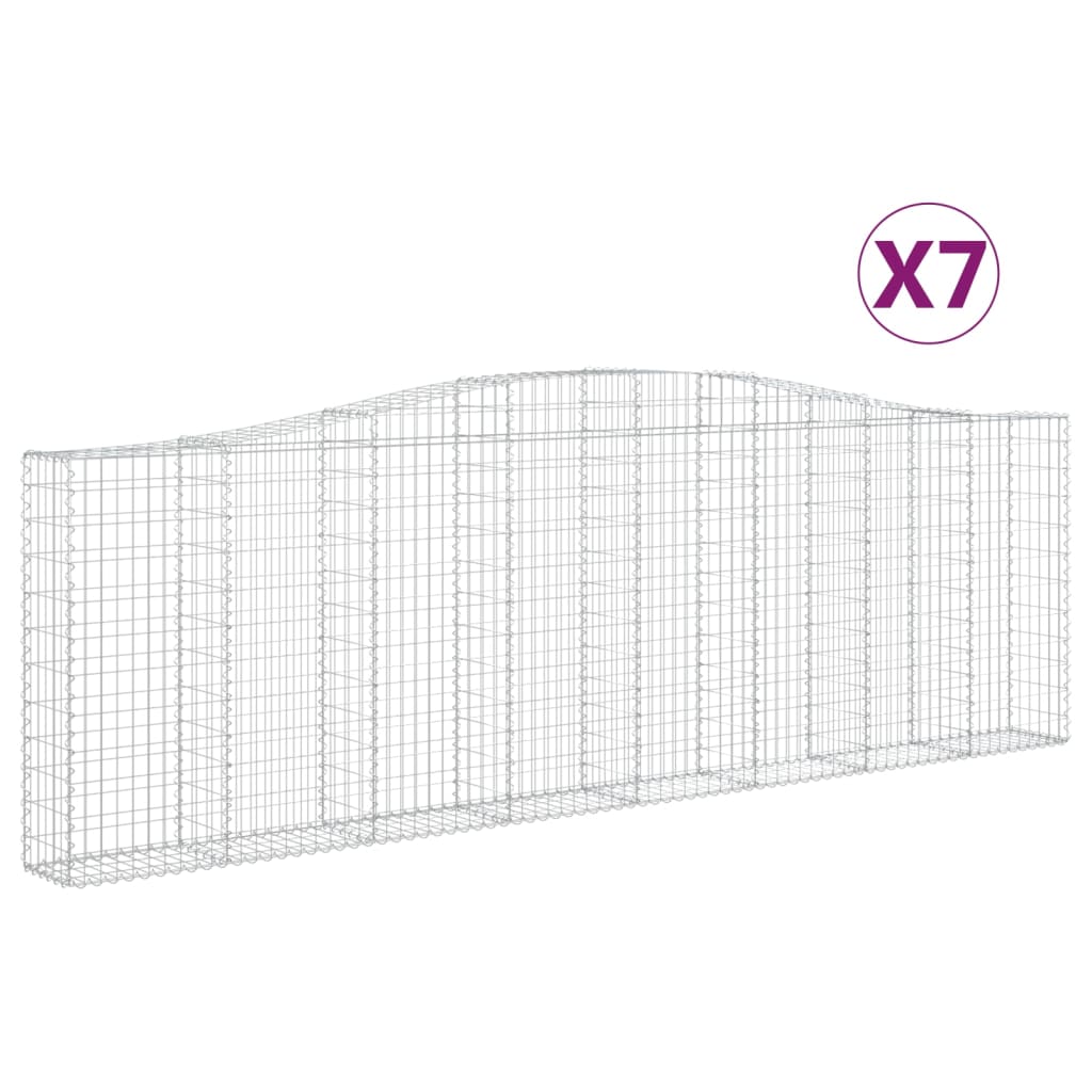 vidaXL Coșuri gabion arcuite 7 buc. 400x30x120/140 cm fier galvanizat vidaXL Coșuri gabion arcuite 7 buc. 400x30x120/140 cm fier galvanizat