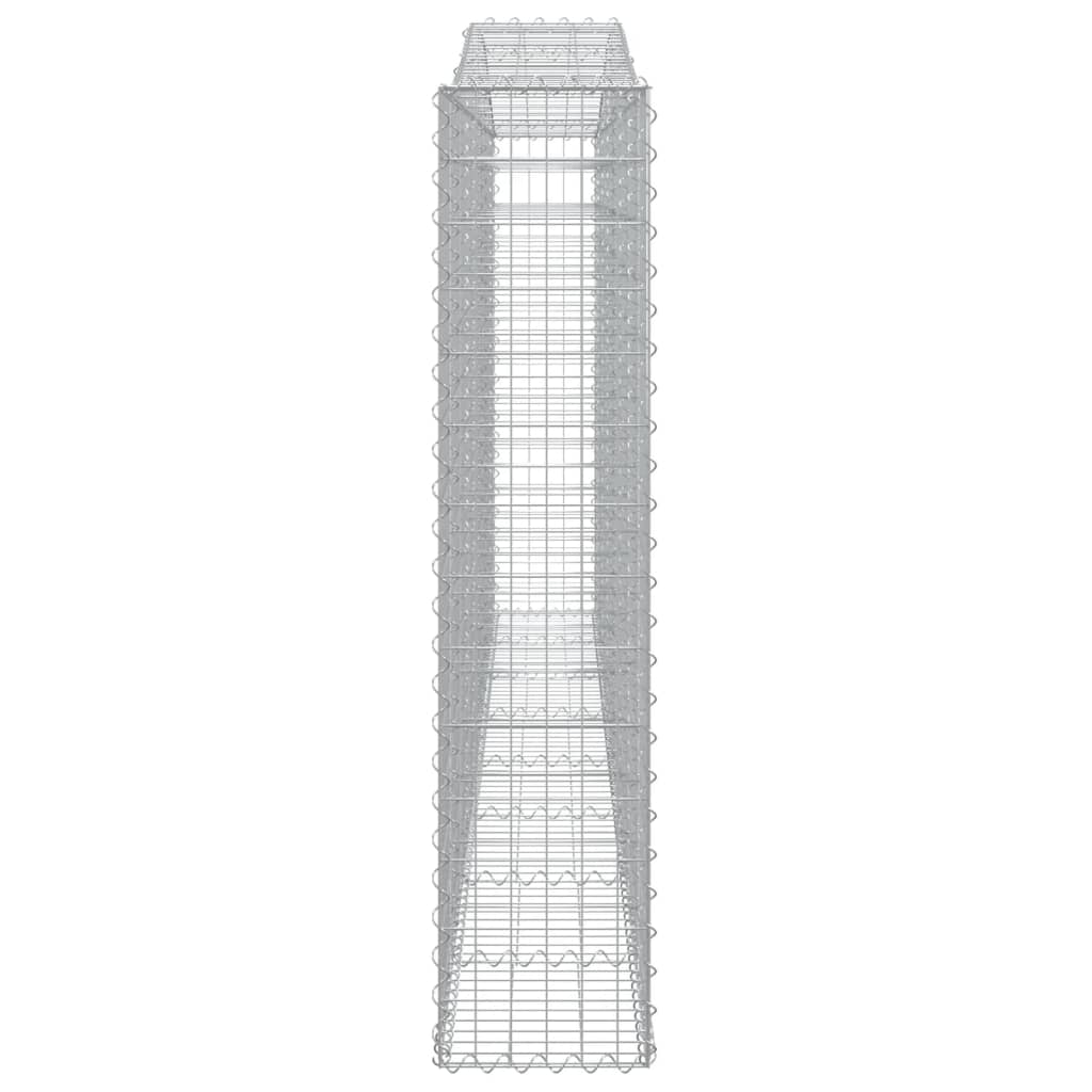 vidaXL Coșuri gabion arcuite 2 buc, 400x30x140/160 cm, fier galvanizat