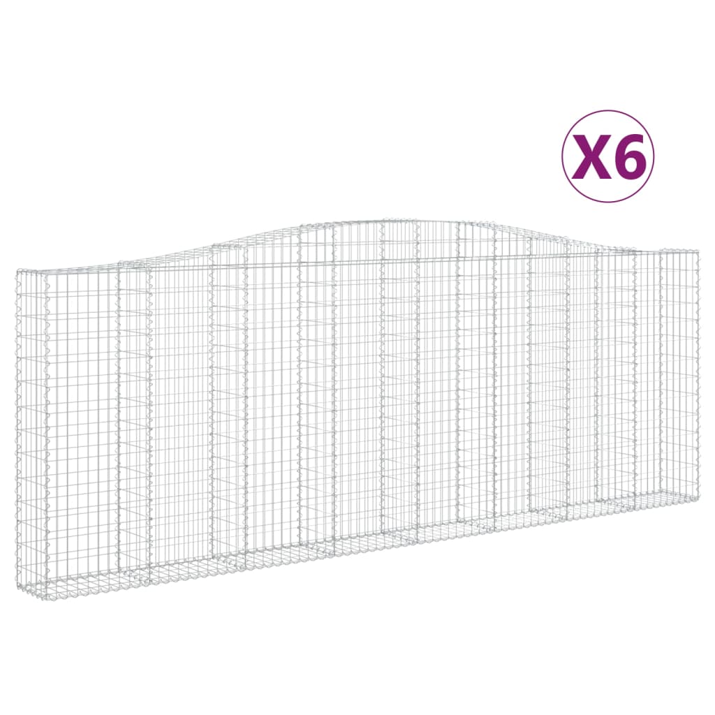 vidaXL Coșuri gabion arcuite 6 buc, 400x30x140/160 cm, fier galvanizat vidaXL Coșuri gabion arcuite 6 buc, 400x30x140/160 cm, fier galvanizat