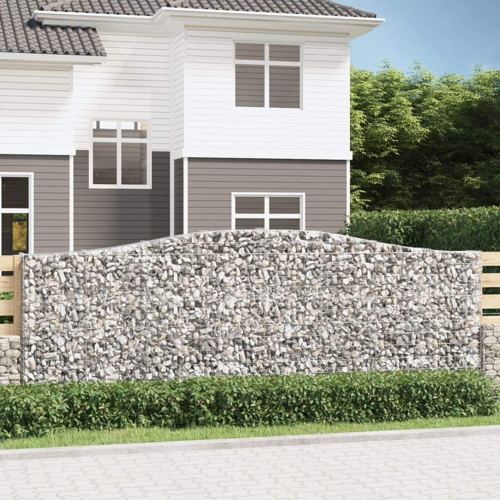vidaXL Coșuri gabion arcuite 15 buc. 400x30x140/160 cm fier galvanizat