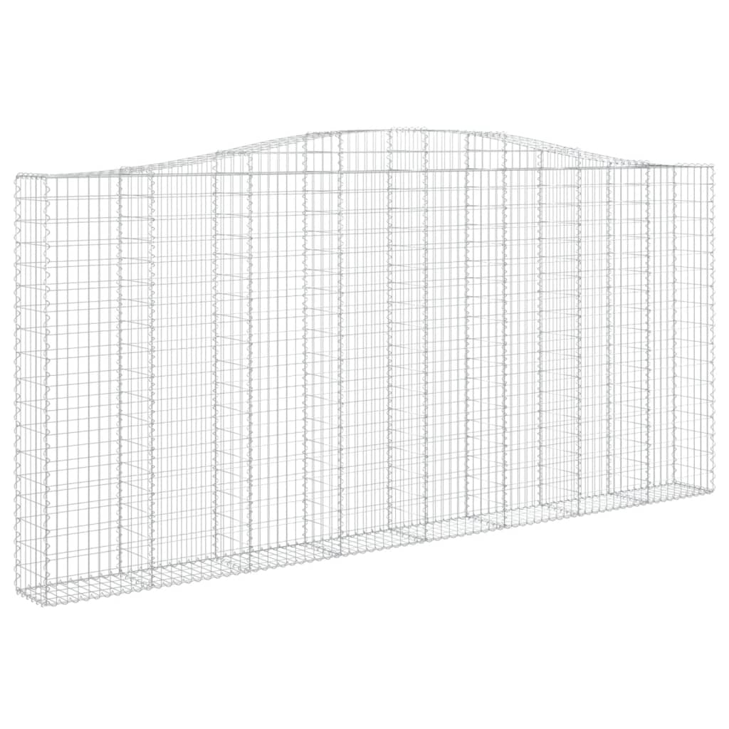 vidaXL Coșuri gabion arcuite 3 buc, 400x30x180/200 cm, fier galvanizat vidaXL Coșuri gabion arcuite 3 buc, 400x30x180/200 cm, fier galvanizat