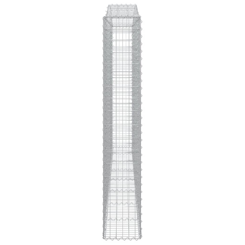 vidaXL Coșuri gabion arcuite 3 buc, 400x30x180/200 cm, fier galvanizat vidaXL Coșuri gabion arcuite 3 buc, 400x30x180/200 cm, fier galvanizat