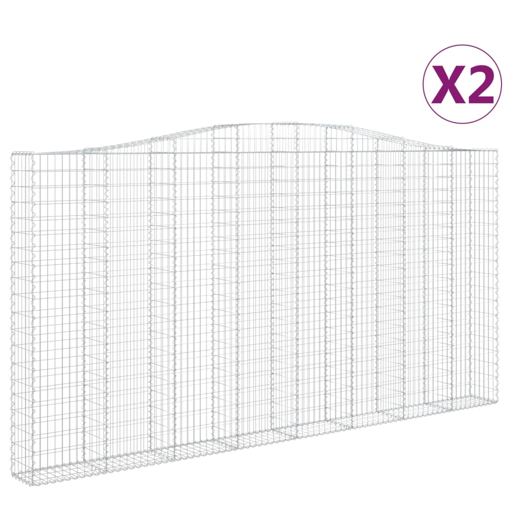 vidaXL Coșuri gabion arcuite 2 buc. 400x30x200/220 cm fier galvanizat vidaXL Coșuri gabion arcuite 2 buc. 400x30x200/220 cm fier galvanizat