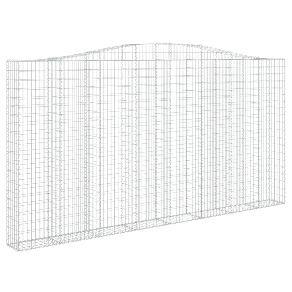 vidaXL Coșuri gabion arcuite 3 buc. 400x30x200/220 cm fier galvanizat