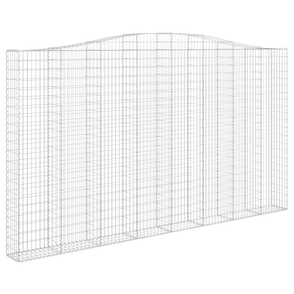 vidaXL Coșuri gabion arcuite, 2 buc, 400x30x220/240cm, fier galvanizat