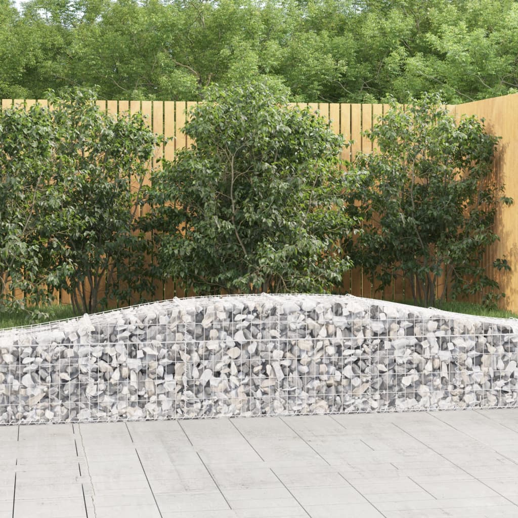 vidaXL Coșuri gabion arcuite 5 buc, 400x50x40/60 cm, fier galvanizat