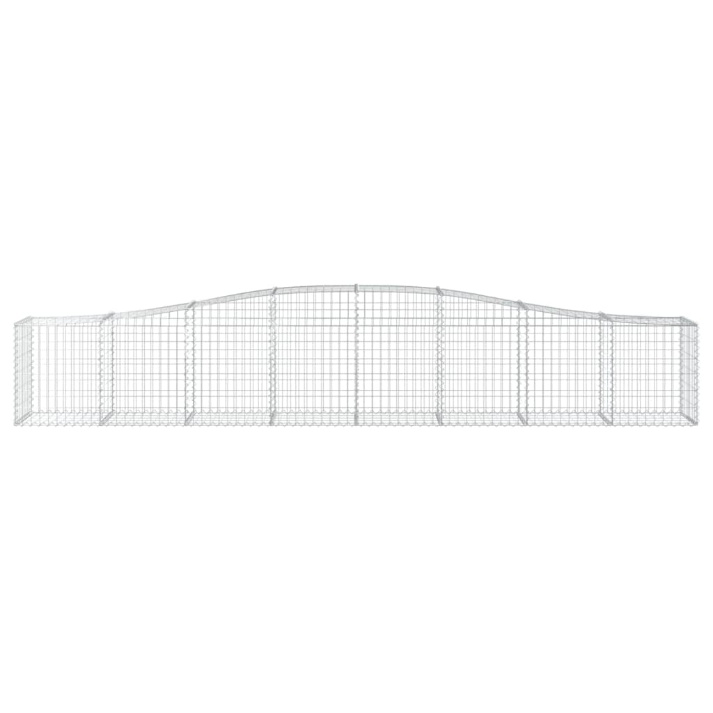 vidaXL Coșuri gabion arcuite 2 buc, 400x50x60/80 cm, fier galvanizat