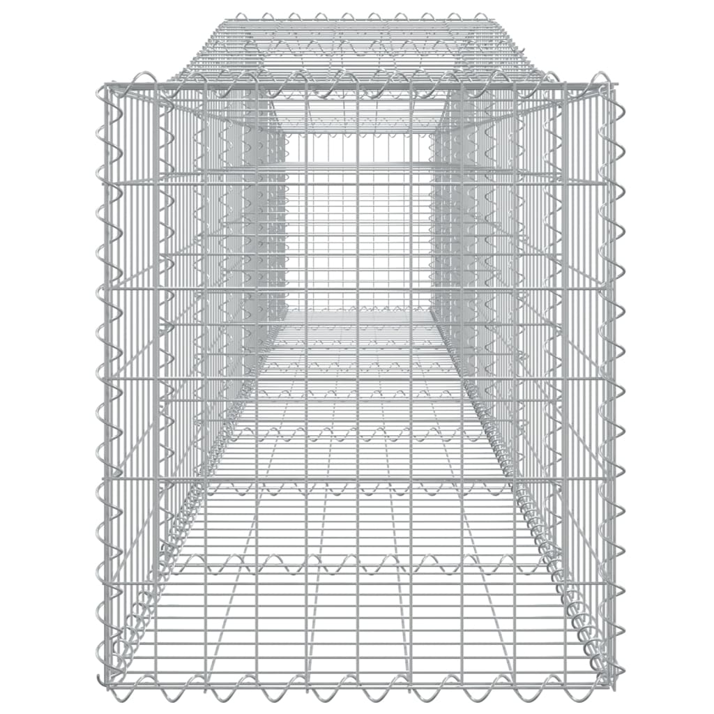 vidaXL Coșuri gabion arcuite 2 buc, 400x50x60/80 cm, fier galvanizat