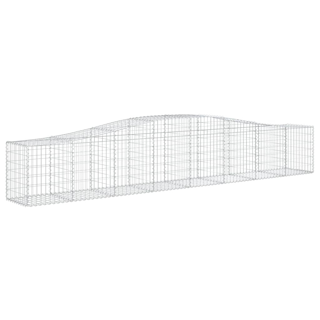 vidaXL Coșuri gabion arcuite 5 buc, 400x50x60/80 cm, fier galvanizat