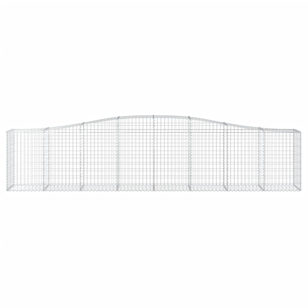 vidaXL Coșuri gabion arcuite 9 buc, 400x50x80/100 cm, fier galvanizat