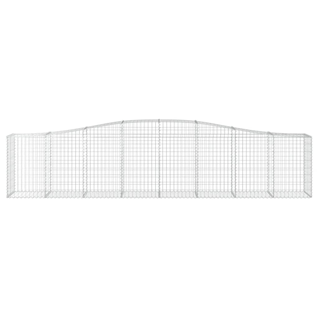 vidaXL Coșuri gabion arcuite 20 buc, 400x50x80/100 cm, fier galvanizat