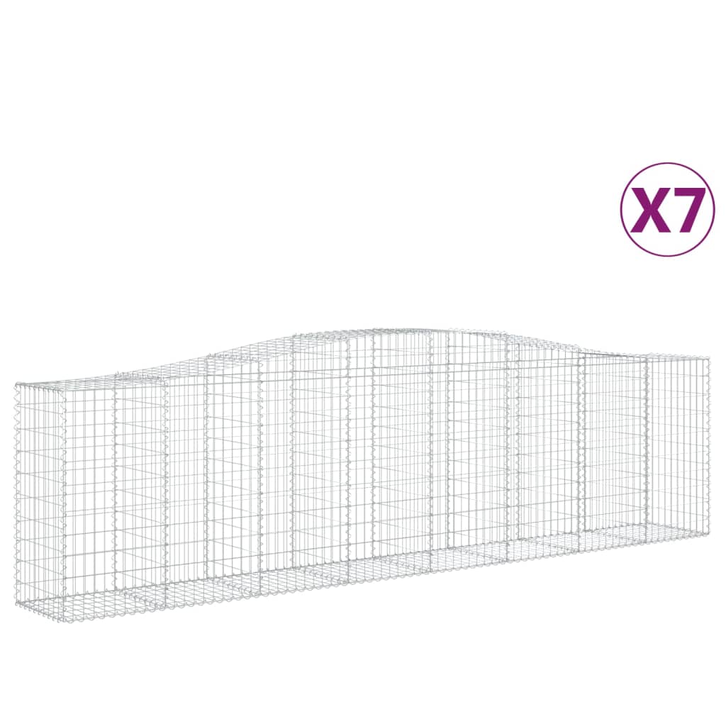 vidaXL Coșuri gabion arcuite 7 buc, 400x50x100/120 cm fier galvanizat vidaXL Coșuri gabion arcuite 7 buc, 400x50x100/120 cm fier galvanizat