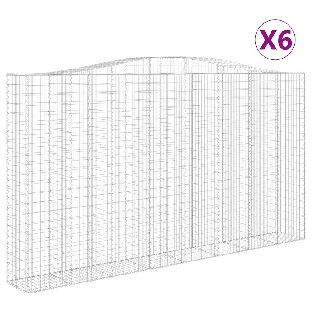 vidaXL Coșuri gabion arcuite, 6 buc, 400x50x220/240cm, fier galvanizat