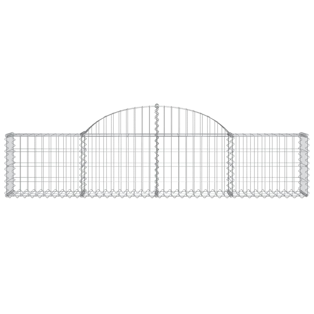 vidaXL Coșuri gabion arcuite 10 buc, 200x30x40/60 cm, fier galvanizat