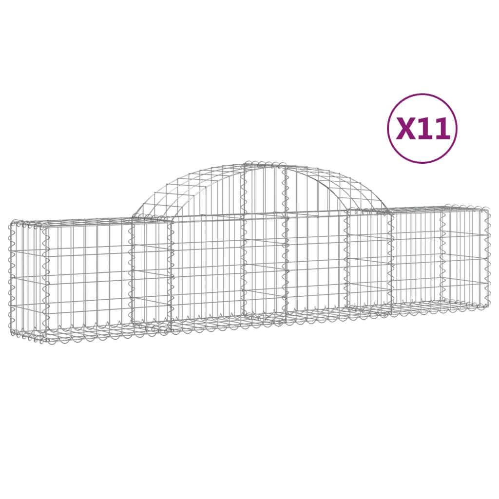 vidaXL Coșuri gabion arcuite 11 buc, 200x30x40/60 cm, fier galvanizat vidaXL Coșuri gabion arcuite 11 buc, 200x30x40/60 cm, fier galvanizat